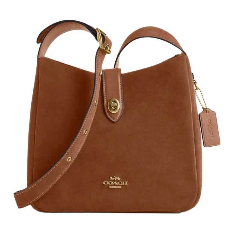 COACH Hadley Suede Shoulder Bag, Crossbody Bag Medium Women's Brown