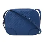 GUCCI Leather Shoulder Bag Unisex Blue