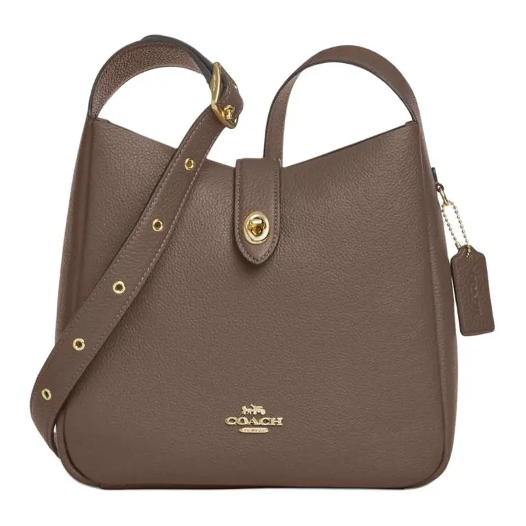 COACH Hadley Pebbled Leather Shoulder Bag, Crossbody Bag Medium Women's Dark Umber