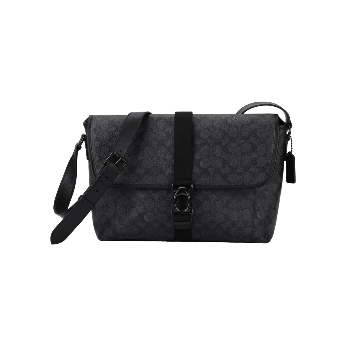COACH Beck Artificial Leather Shoulder Bag, Crossbody Bag Large Men's Charcoal Black