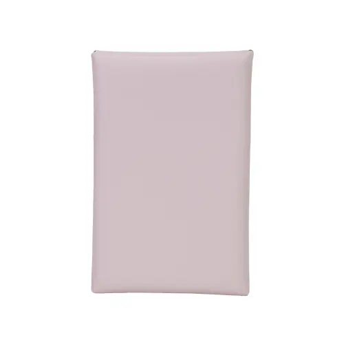 HERMES Calvi Silver Tone Buckle Evercolor Calfskin Card Holder Women's 09 Mauve Pale Dream Purple