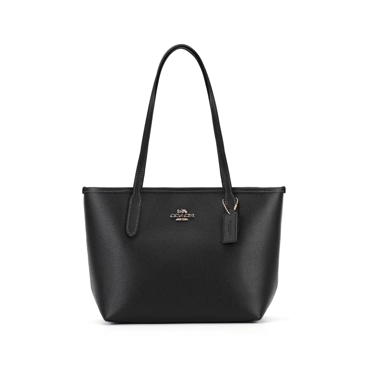 COACH City Cow Split Leather Tote Bag, Shopping Bag, Handbag, Shoulder Bag Medium Women's Black