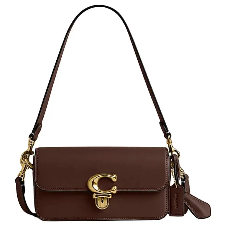 COACH Studio Glove Tanned Leather Crossbody Bag, Shoulder Bag Small Women's Maple Leaf