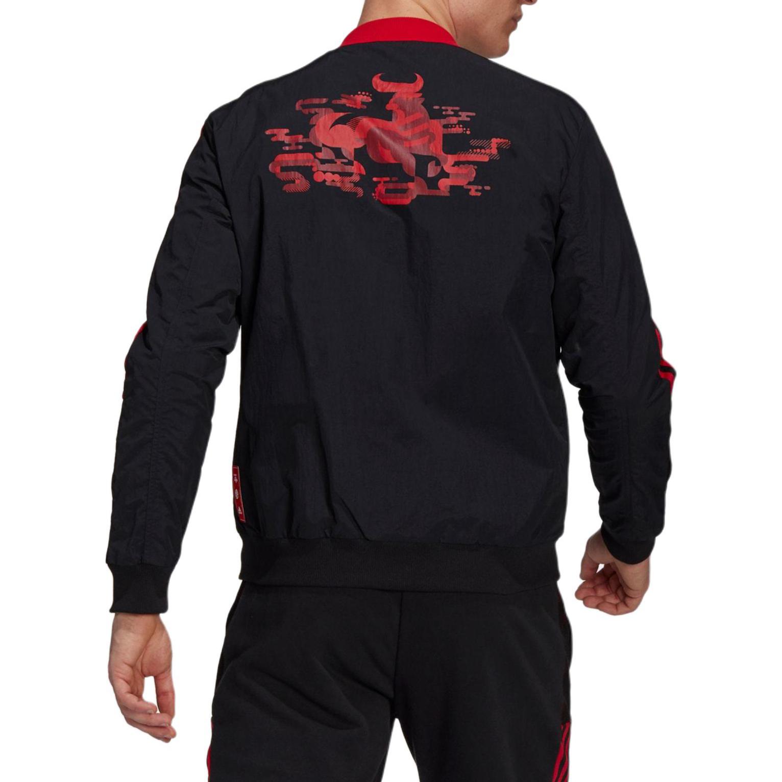 Мужская куртка adidas CNY Fcb Bomber (черная) — фото 4