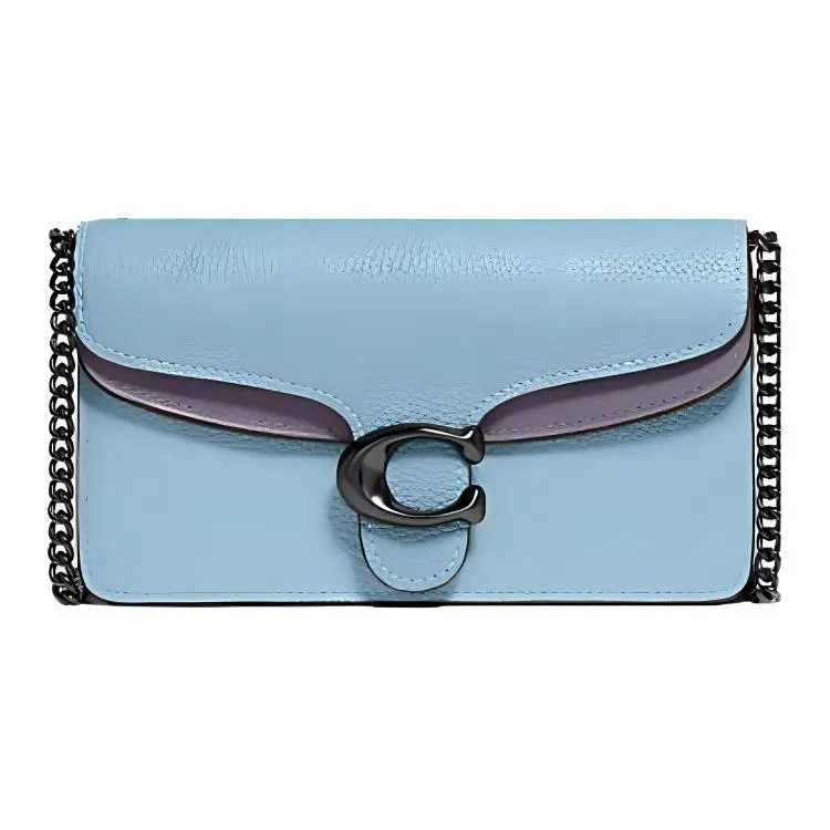 COACH Tabby Polished Pebbled Leather Shoulder Bag, Crossbody Bag Small Women's Blue
