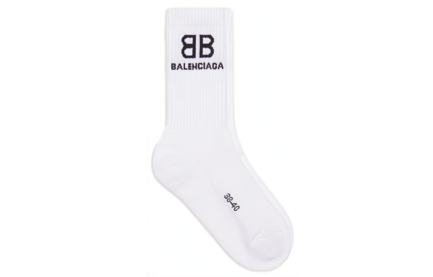 Balenciaga Bb Logo Tennis Socks White/Black