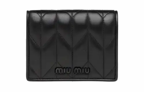 MIU MIU Soft Sheep Leather Wallet Women's Black