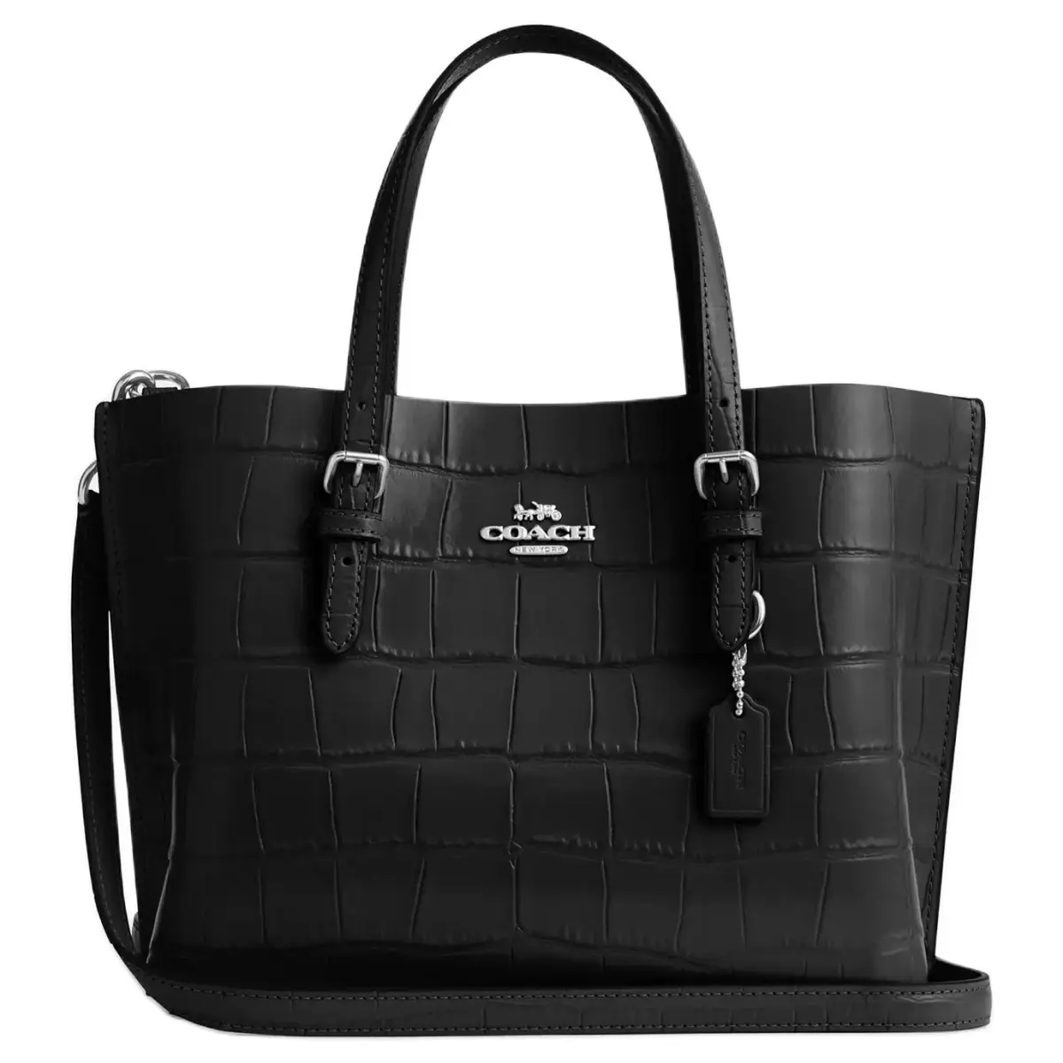 COACH Mollie Leather Tote Crossbody Handbags Medium Women's Black