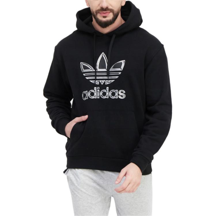 Мужское худи adidas originals ADICOLOR CLASSICS (черное) — фото 2