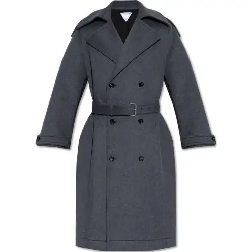 Bottega Veneta Belted Double Breasted Coat