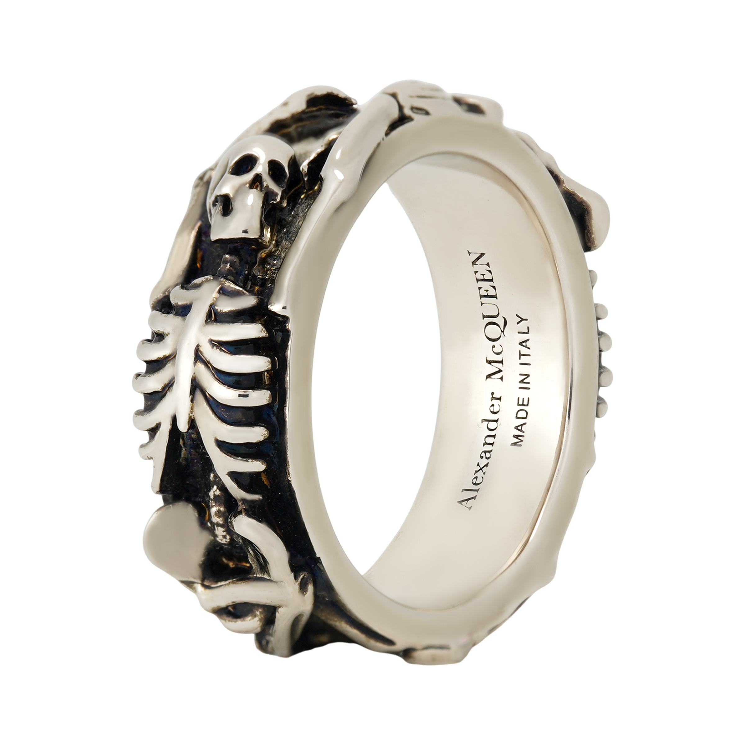 Мужское кольцо Alexander McQueen Dancing Skeleton (серебристое)