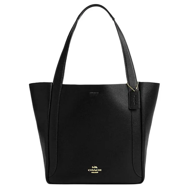 COACH Cow Leather Tote Shoulder Bags Large Women's Black