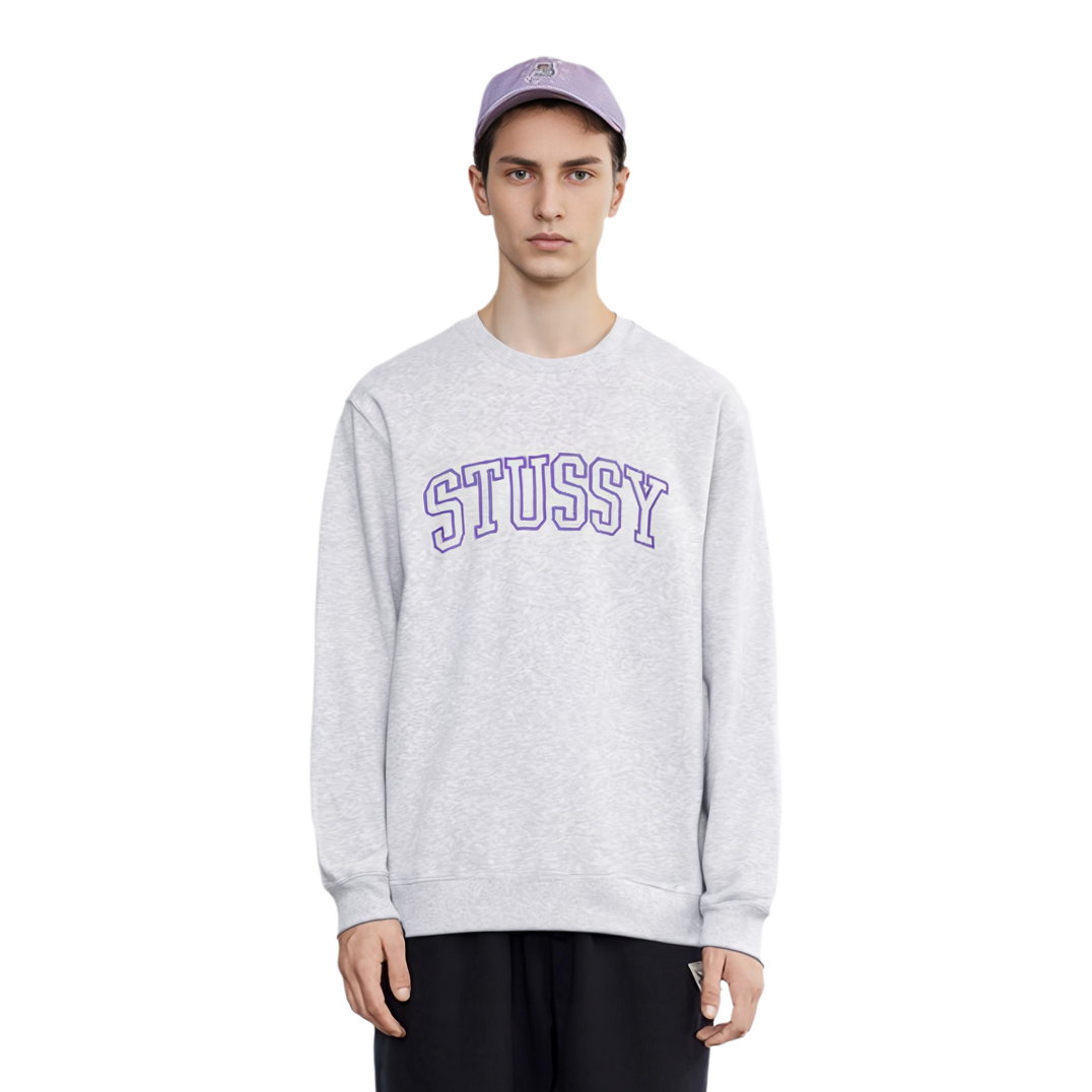 Мужское худи Stussy Outline Crew (черное) — фото 10