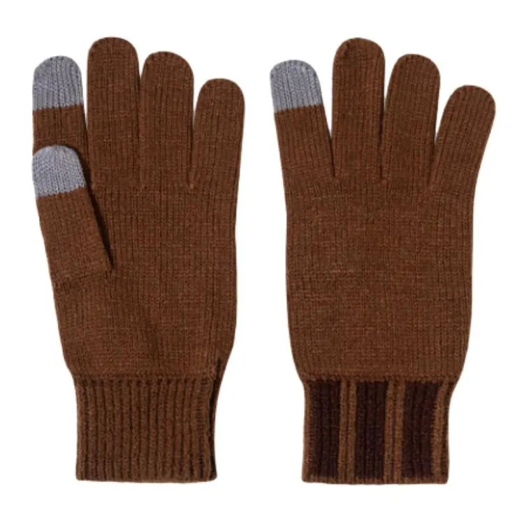 Adidas Acrylic Knit Gloves Unisex Brown