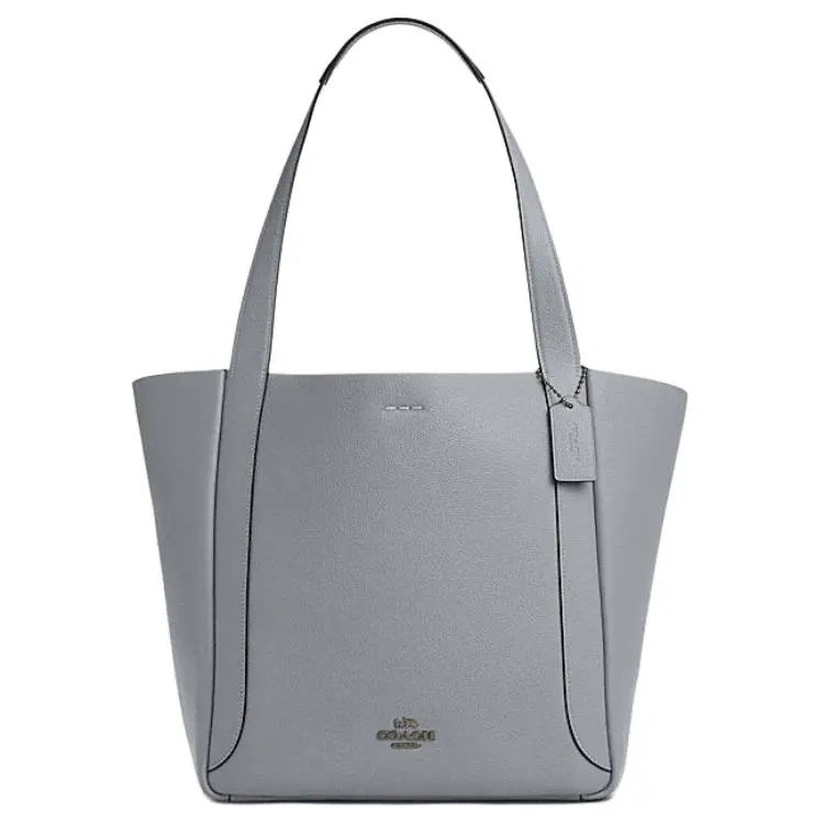 COACH Hadley Cow Leather Shoulder Bag Large Unisex Gray Blue