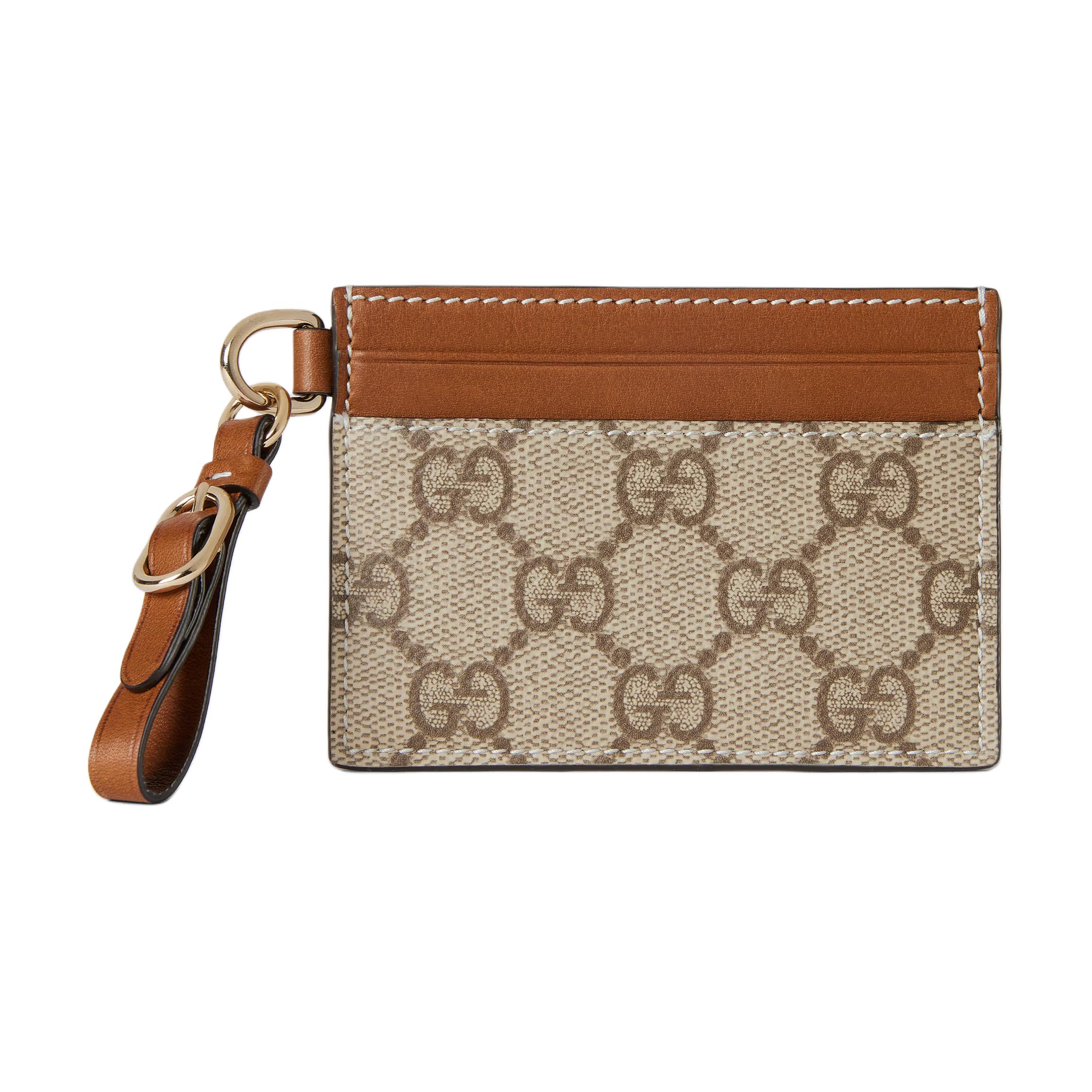 Женский картхолдер Gucci Emblem (бежево-коричневый)