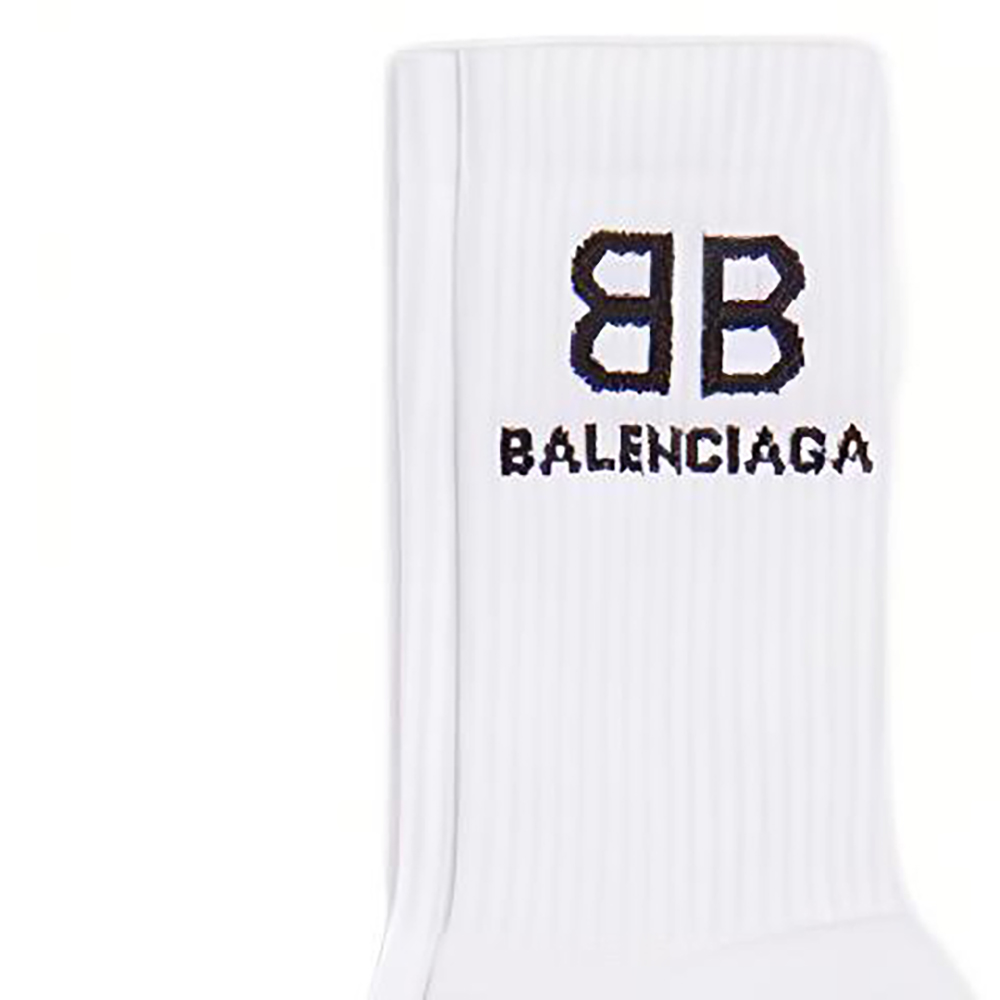 Balenciaga Bb Logo Tennis Socks White/Black
