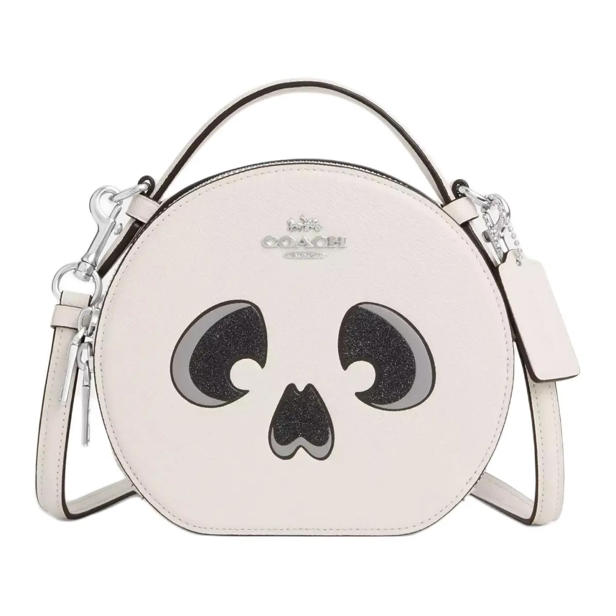COACH Canteen Cross Grain Leather Handbag Small Women's White