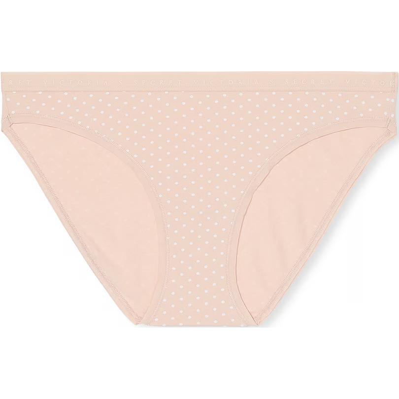 Женские трусы Victoria's Secret Stretch Cotton Bikini Panty / Marzipan Dots 1 (розовые в горошек)