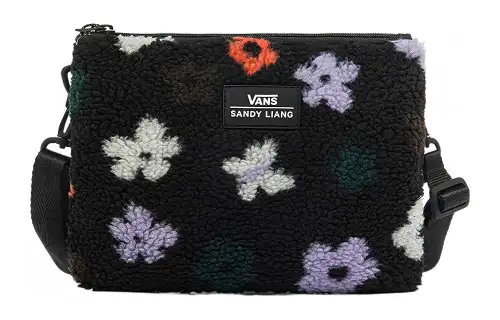 Vans Sandy Liang Collaboration Floral Print Polyester Shoulder Bag, Crossbody Bag Regular Unisex Black