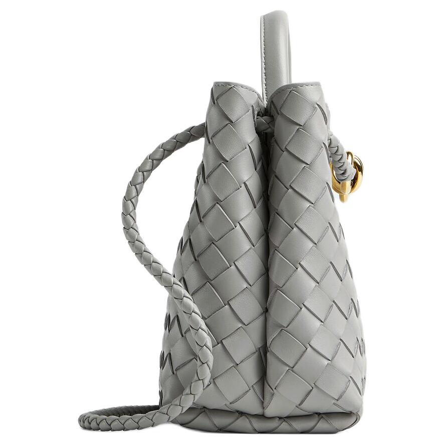 Женская сумка Bottega Veneta Intrecciato Andiamo (серебряный) — фото 3