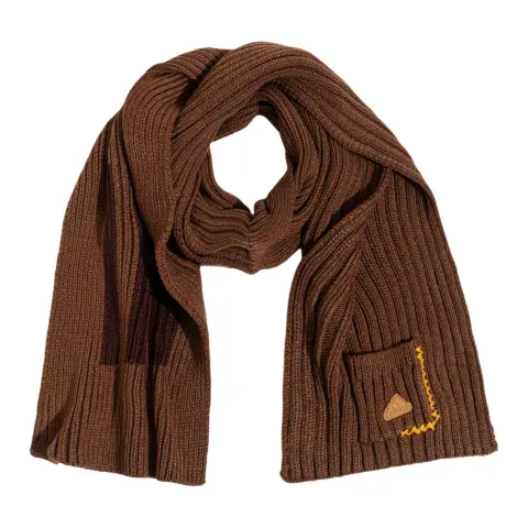 Adidas Acrylic Knit Scarves Unisex Brown