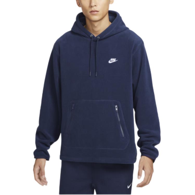 Nike Pullover Hooded Fleece Lined Soft And Comfortable Fleece Clothing Men’s Dark Navy Blue