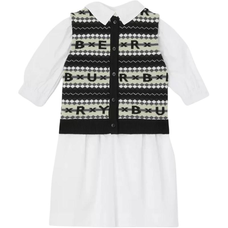 Платье Burberry FW22 Logo (белый) — фото 2