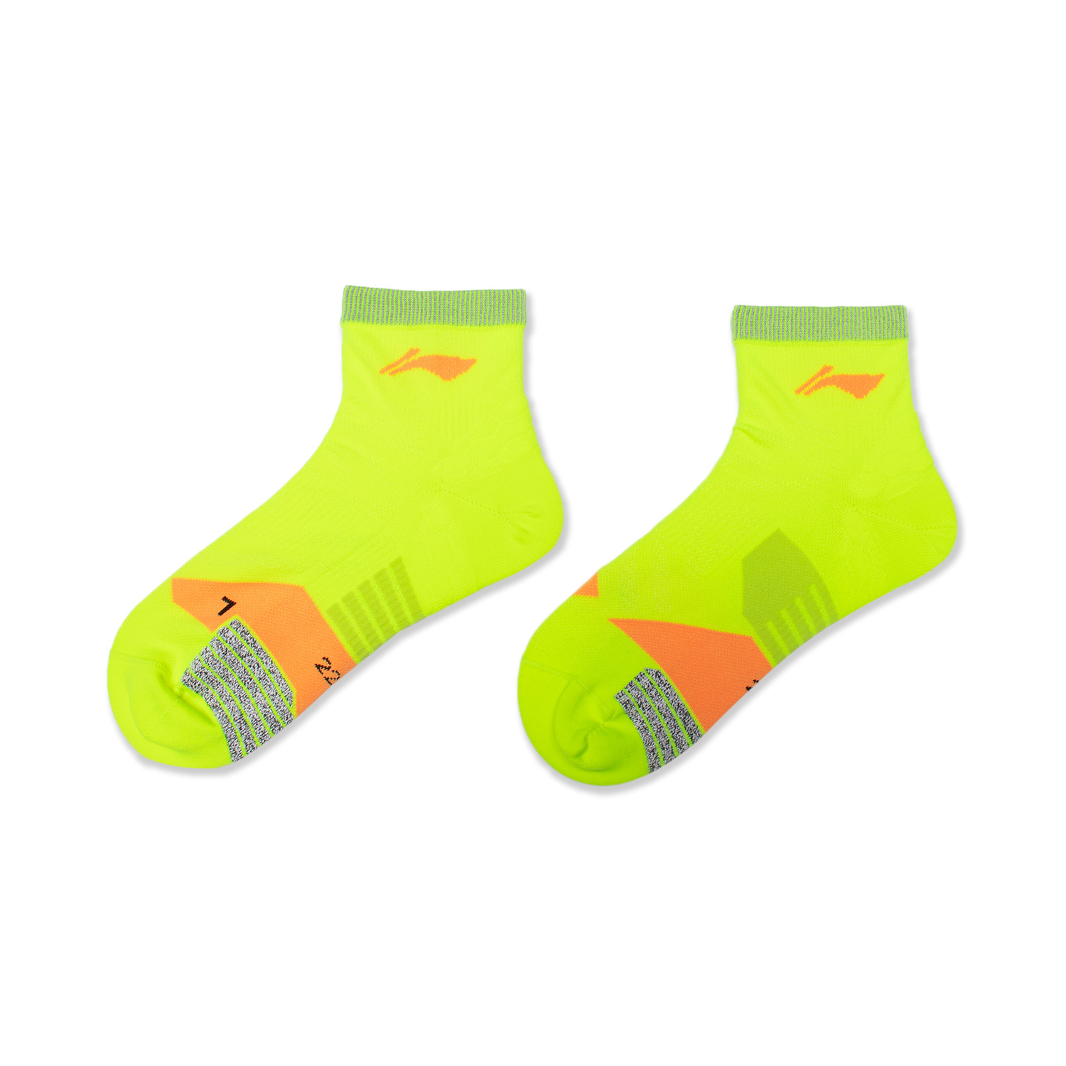 Li Ning Running Collection Ankle Socks Unisex 1 Pack Neon Yellow Green