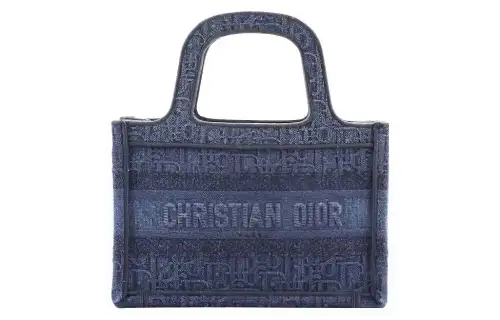 DIOR BookTote Denim Canvas Bag, Tote Bag, Shopping Bag, Handbag Mini Women's Blue
