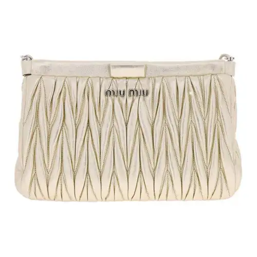 MIU MIU Sheepskin Handbag, Shoulder Bag, Crossbody Bag Women's Gold