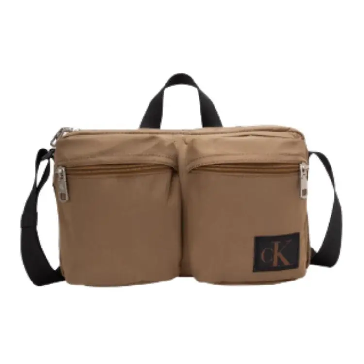 CALVIN KLEIN Fabric Shoulder Bag, Crossbody Bag, Handbag Medium Men's Earthy Brown