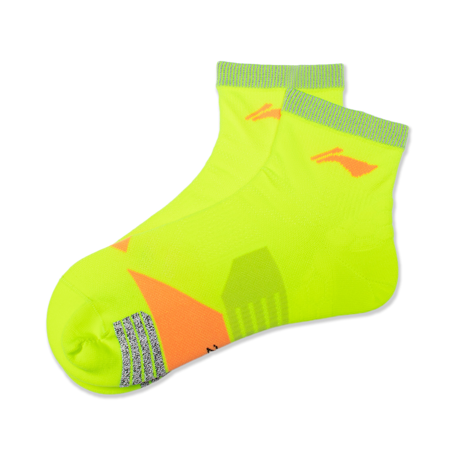 Li Ning Running Collection Ankle Socks Unisex 1 Pack Neon Yellow Green