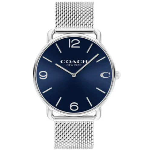 COACH ELLIOT Wrist Watches Quartz Movement Steel Strap Blue Dial Men's Watches 30m Water Resistant