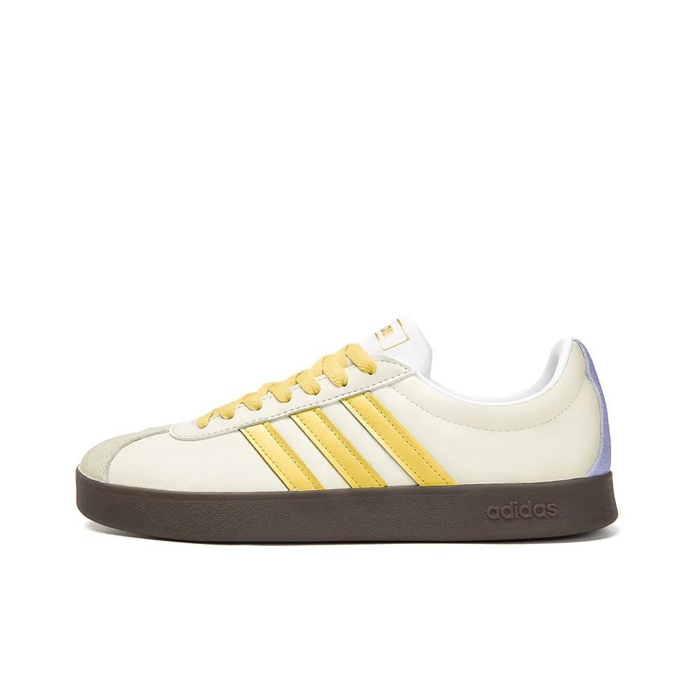 Adidas VL COURT 2.0 Slip Resistant Abrasion Resistant Low top Skateboard Shoes Unisex Yellow White