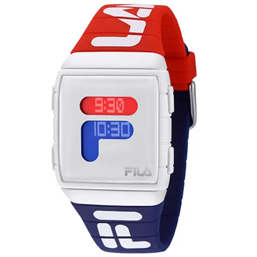 FILA Rubber electronic watch strap, white dial for men and women, trend sports waterproof fashionable universal gift box for students, European style, for beloved