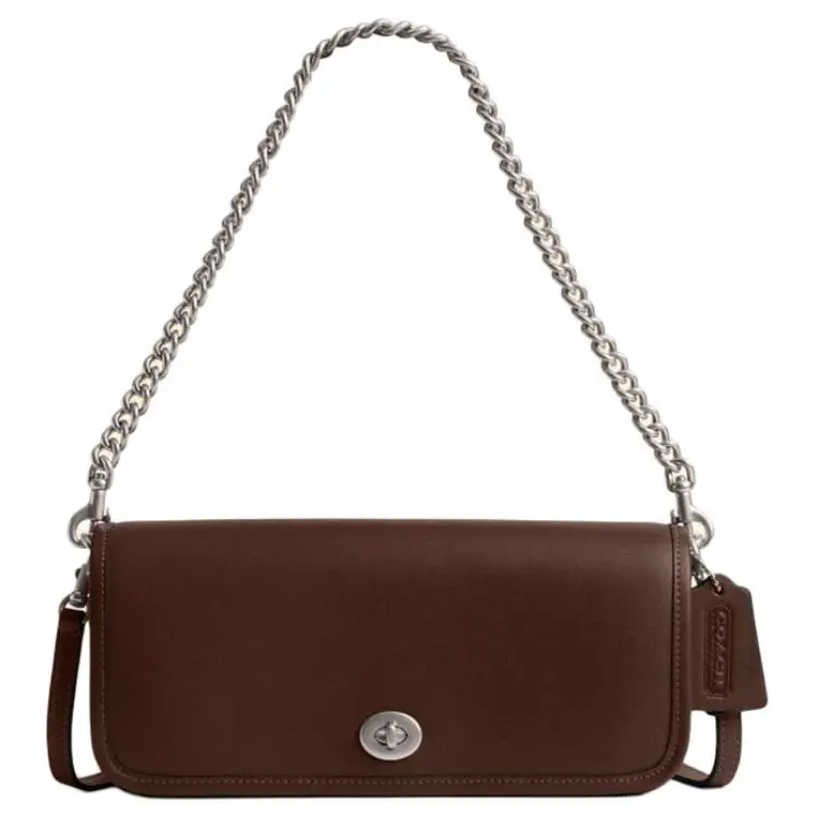 COACH Dinky Cow Leather Handbag, Shoulder Bag Medium Women's Maple Leaf