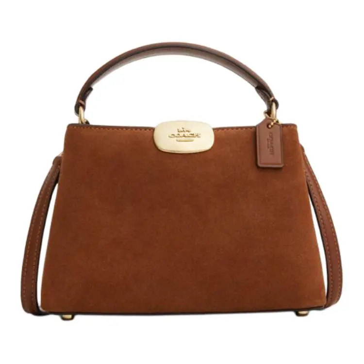 COACH Eliza Cow Split Leather Shoulder Bag, Crossbody Bag, Handbag Small Women's Yellow Ochre