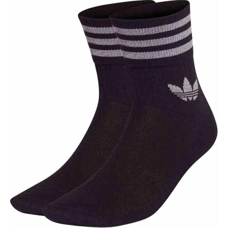 Adidas Originals Trefoil Collection Crew Socks Unisex 2 Pack Black