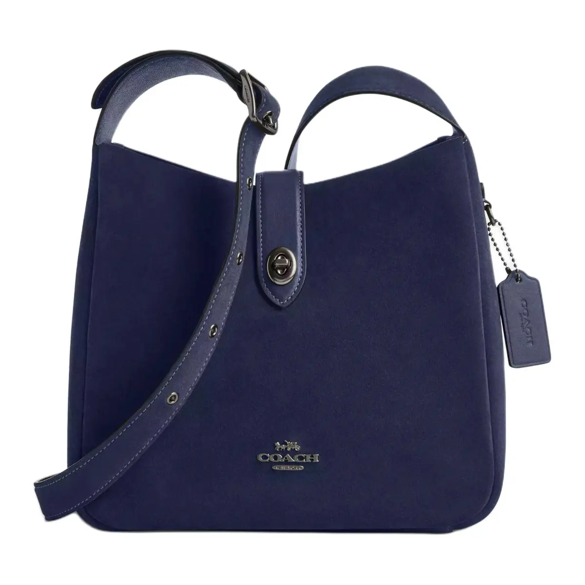COACH Suede Shoulder Bag, Crossbody Bag Medium Women's Marine Blue