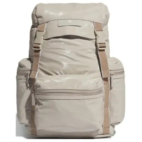 Adidas Artificial Leather Backpack Women's Preppy Silver Gray