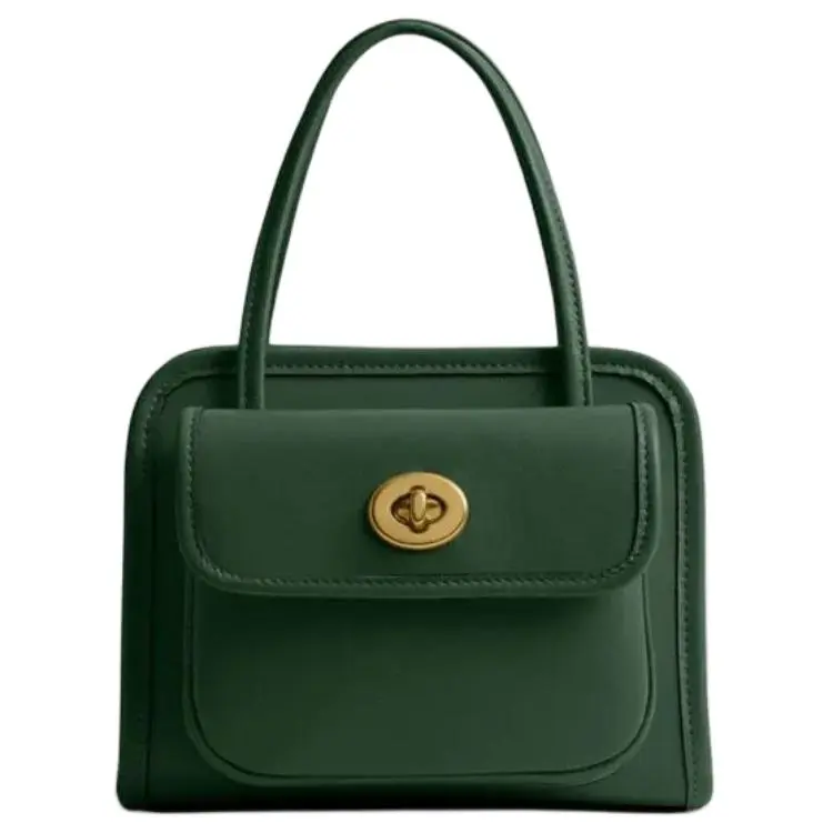 COACH Cow Leather Shoulder Bag, Crossbody Bag, Handbag Small Women's Hunter Green Color