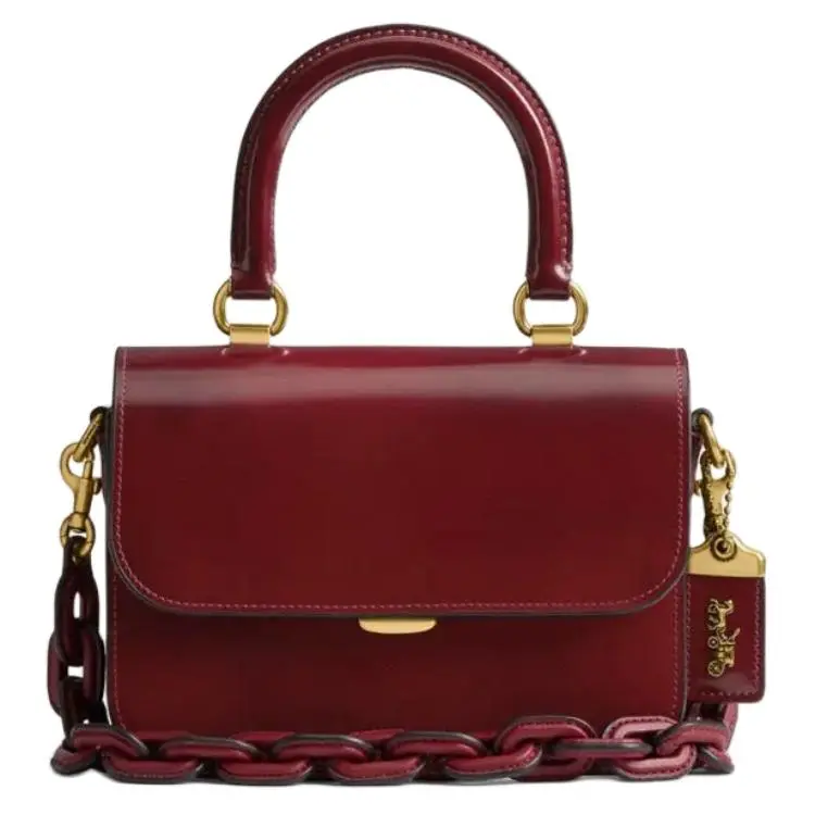 COACH Rogue Cow Leather Crossbody One Shoulder Handbag Small Women's Dark Red Gemstone