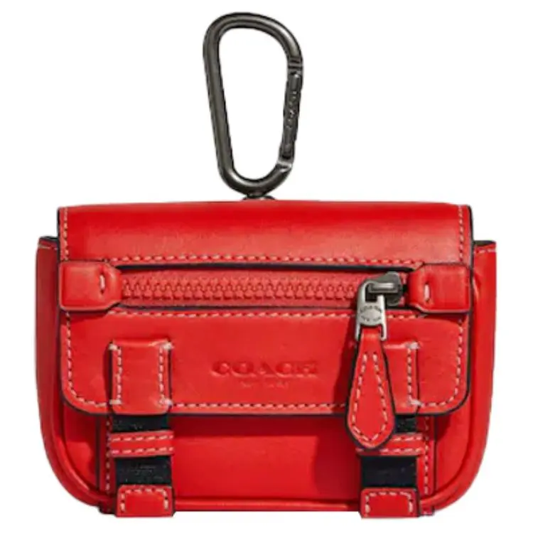 COACH Leather Keychain Bag Accessory Mini Men's Miami Red