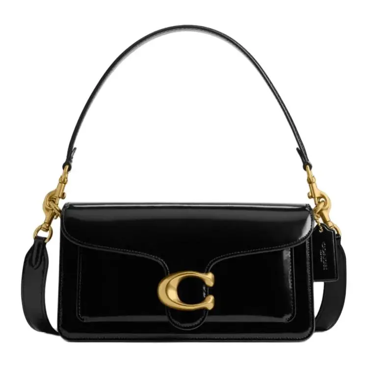 COACH Tabby 26 Calf Leather Shoulder Bag Women's Black