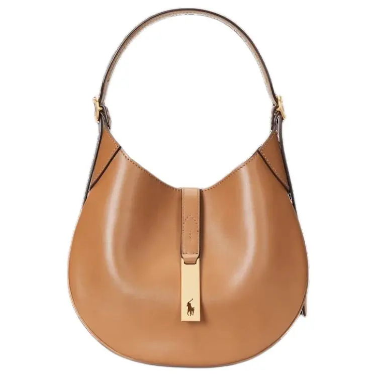Polo Ralph Lauren Polo ID Cow Leather Handbag Small Women's Brown Yellow
