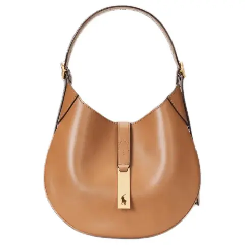 Polo Ralph Lauren Polo ID Cow Leather Handbag Small Women's Brown Yellow