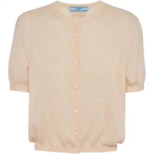 PRADA Short-sleeved Cashmere Cardigan