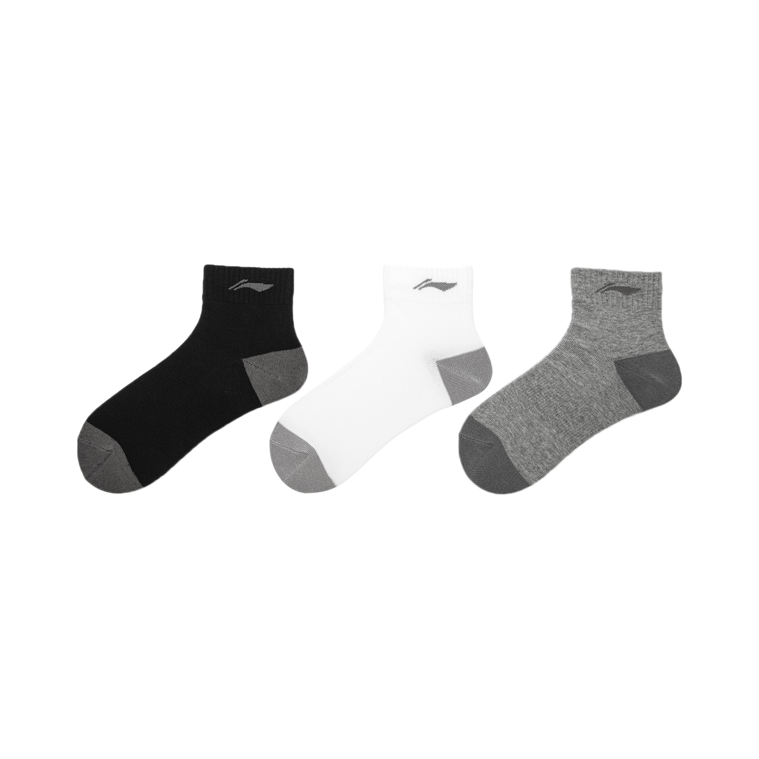 Li Ning Fitness Series Ankle Socks Unisex 6 Pack Black/White/Gray