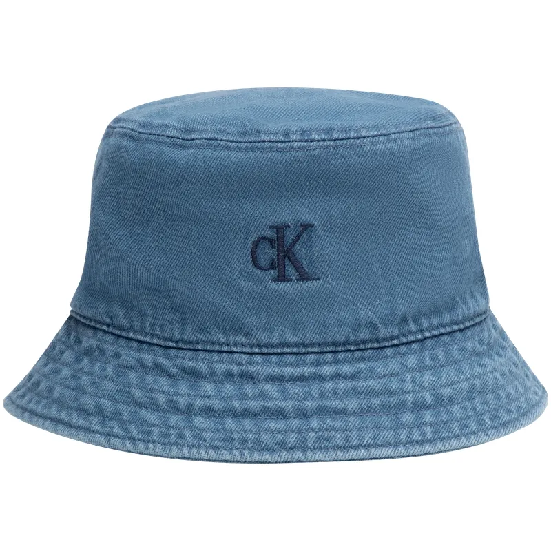 CALVIN KLEIN Cotton Bucket Hats Unisex Denim Blue